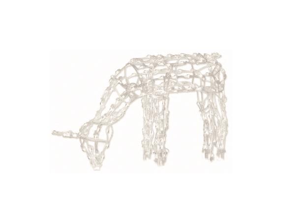 48" Winter Frost Pre-Lit Pure White Feeding Doe Deer Christmas Yard Art Decor