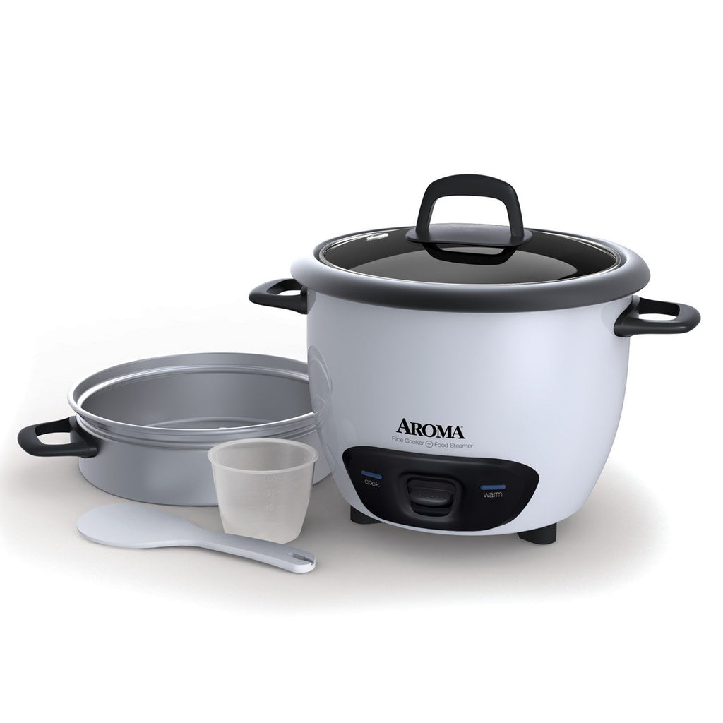 Housewares 14-Cup (Cooked) (7-Cup UNCOOKED) Pot Style Rice Cooker and Food Steamer (ARC-747-1NG),White