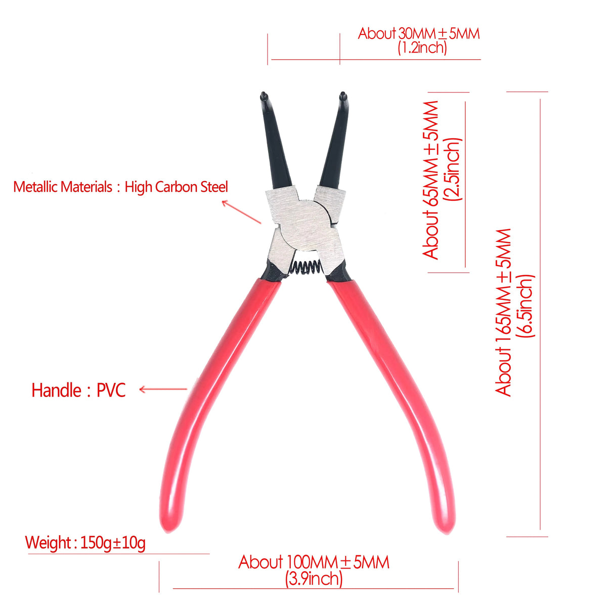 4pcs/Industrial Grade 7-inch Snap Ring Pliers Four-piece Combination Set