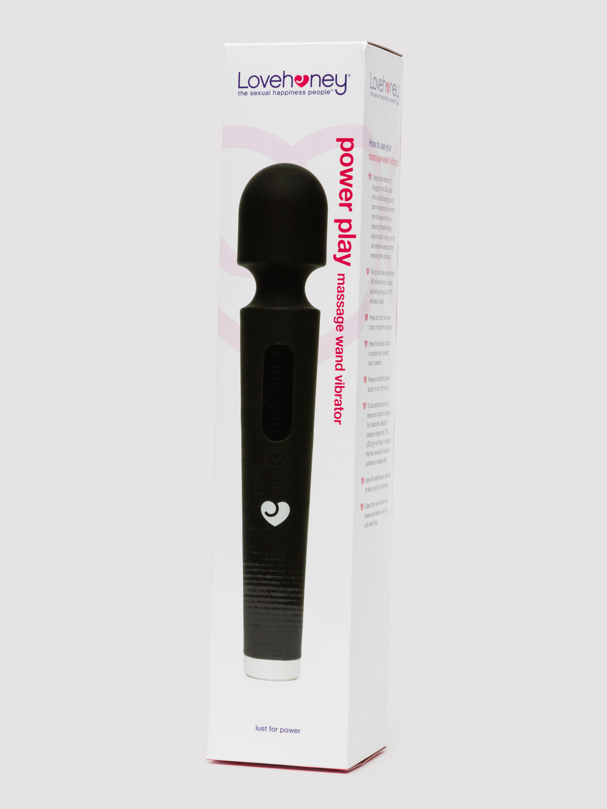 Lovehoney Power Play Rechargeable Wand Vibrator , Black
