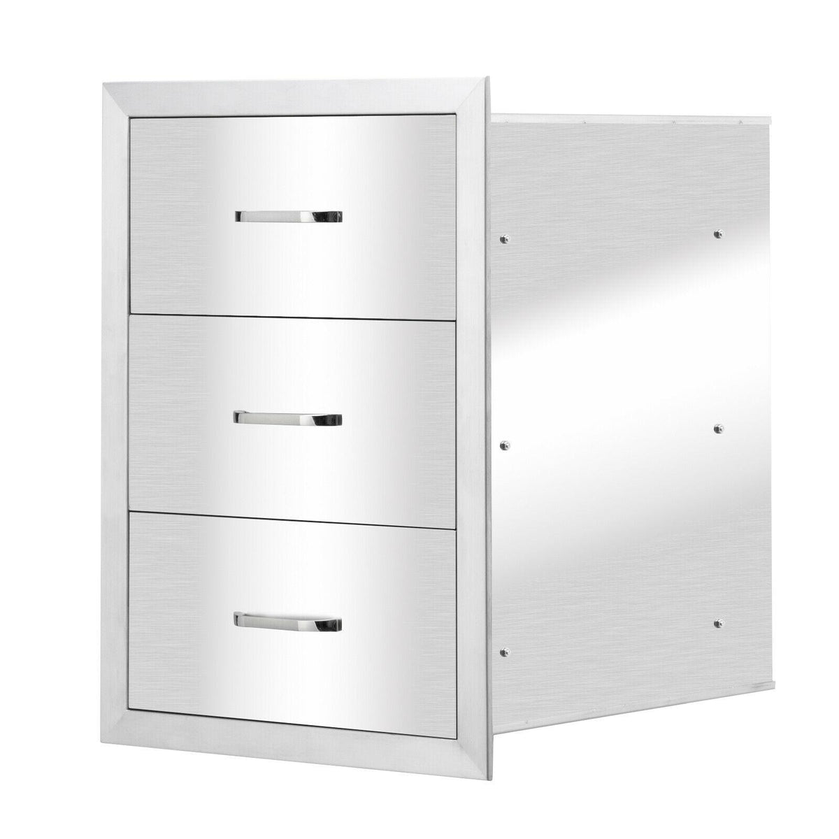 15.7"X21"X18" Outdoor Kitchen Drawer BBQ  Steel Access Drawer Silver US