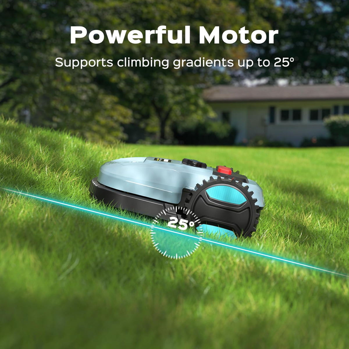 2026 Robot Lawn Mower with App Control – Features Adjustable Cutting Height, Auto-Charging, Obstacle Detection and Brushless Motor for Lawns Up to 1/8 Acre, Light Gray