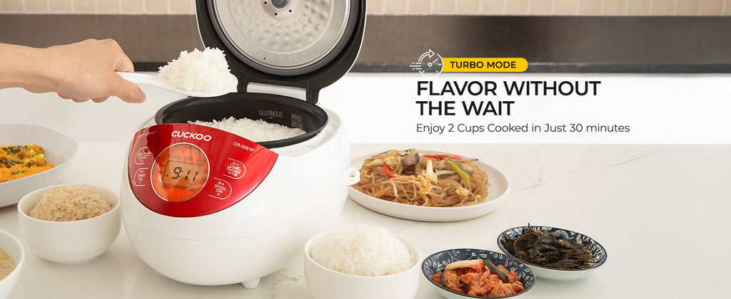 Micom Rice Cooker 3 Cup Uncooked / 6 Cup Cooked, Korean Fuzzy Logic Rice Cooker Small with Delay Timer & Keep Warm Setting, Versatile Food Steamer with Non-Stick Inner Pot, Red (CR-0351F)
