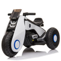Children Electric Motorcycle, URHOMEPRO Electric Power Wheels Car with 3 Wheels Double Drive, Ride On Toys Ride On Cars with music playback Function, Thanksgiving Christmas Gift, White, W6929