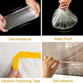 Pre-Taped MasFilm, Clear Plastic Sheeting Plastic Drop Cloths For Painting, Automotive Appliance, Plastic Sheeting Cover For Home Painting