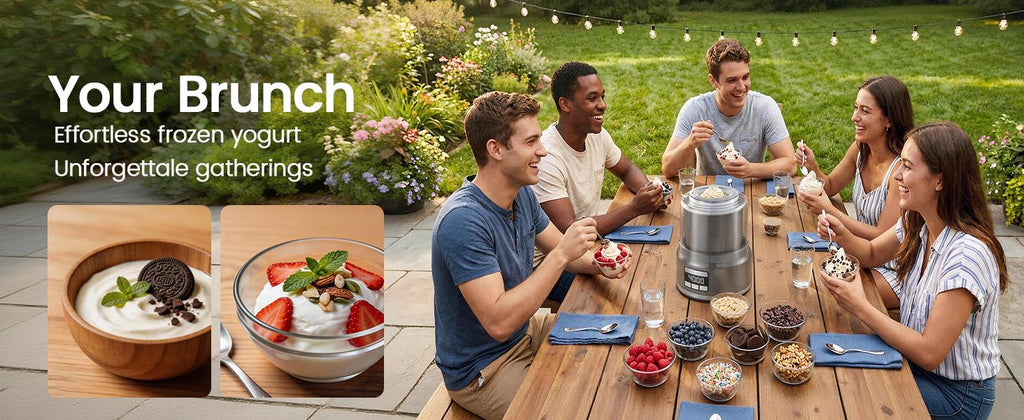 2.1 Qt Countertop Ice Cream Maker – Make Gelato, Sorbet & Frozen Yogurt in as Little as 20–30 Minutes, Fast Cooling, Visible Feeding Port, Easy 3-Button Control (Gray)