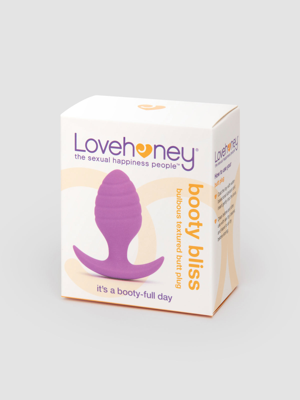 Lovehoney Booty Bliss Bulbous Silicone Textured Butt Plug, Purple