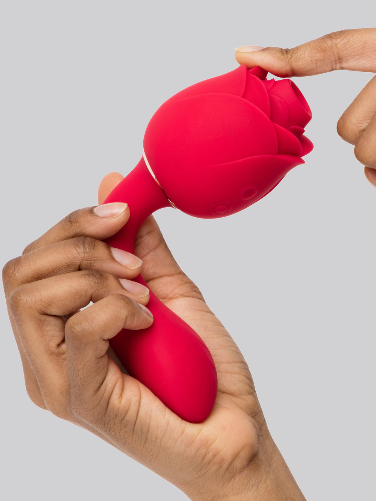 Lovehoney Floral Fantasy Rose Clitoral Suction Stimulator with G-Spot Vibrator, Red
