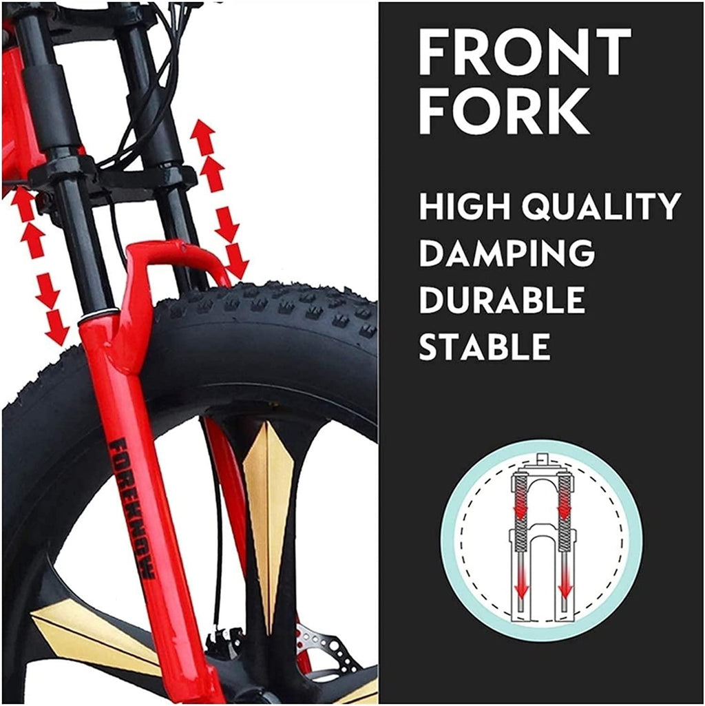 CHICAI Adult Mountain Bike 20-inch Mountain Bike High Carbon Steel Cross Country Bike 21/24/27/30 Speed Bike Full Suspension Bike Equipped with Double Disc Brake Mountain Bike (Size : 21-Speed)