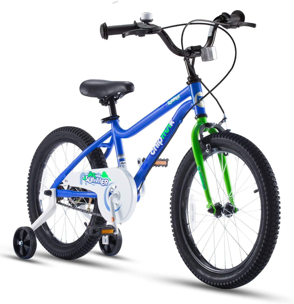 Chipmunk RoyalBaby MK Sports Kids Bike for Girls and Boys, Training Wheels for 12”14”16”18”, Kickstands for 16”18”, Blue and Pink
