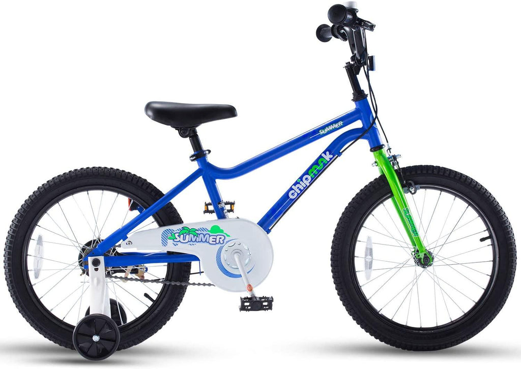 Chipmunk RoyalBaby MK Sports Kids Bike for Girls and Boys, Training Wheels for 12”14”16”18”, Kickstands for 16”18”, Blue and Pink