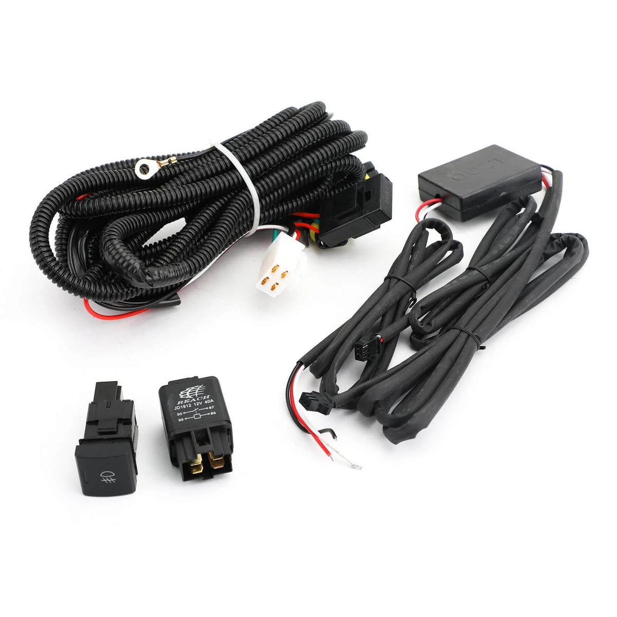 Pair LED DRL Driving Lamp Fog Light Wiring Switch Kit For Toyota RAV4 2019-2023 Generic