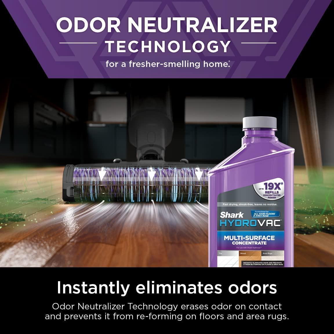 Shark WDCM30 HydroVac Multi-Surface 33-Oz. Concentrate with Odor Neutralizer Technology, Compatible with HydroVac 3-in-1 Cleaners, for all Sealed Hard Floors &amp; Area Rugs, Spring Clean Scent, Purple