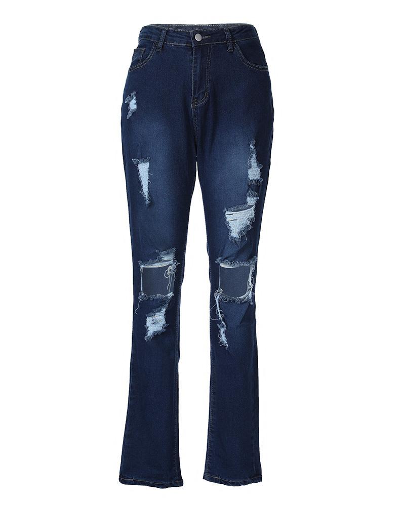 Ripped Cutout Skinny Jeans