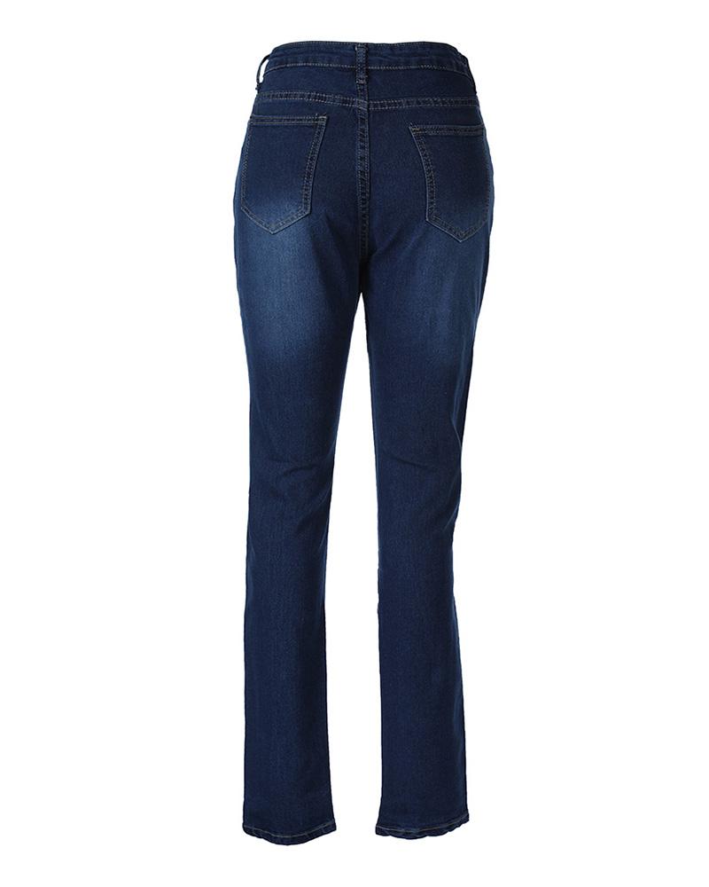 Ripped Cutout Skinny Jeans