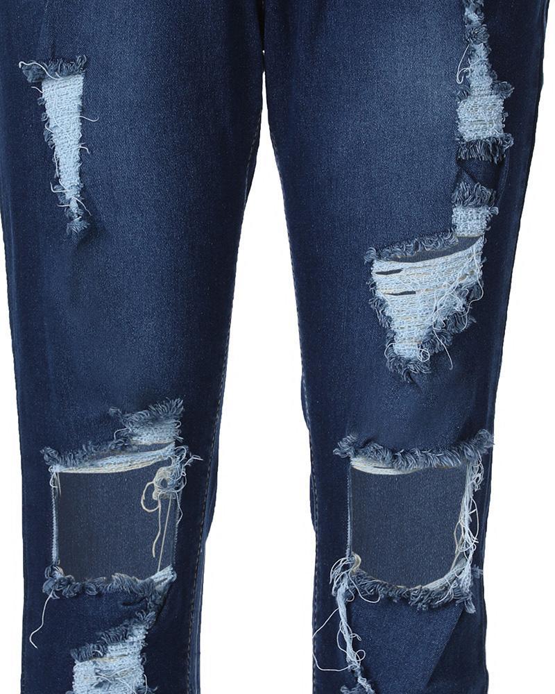 Ripped Cutout Skinny Jeans