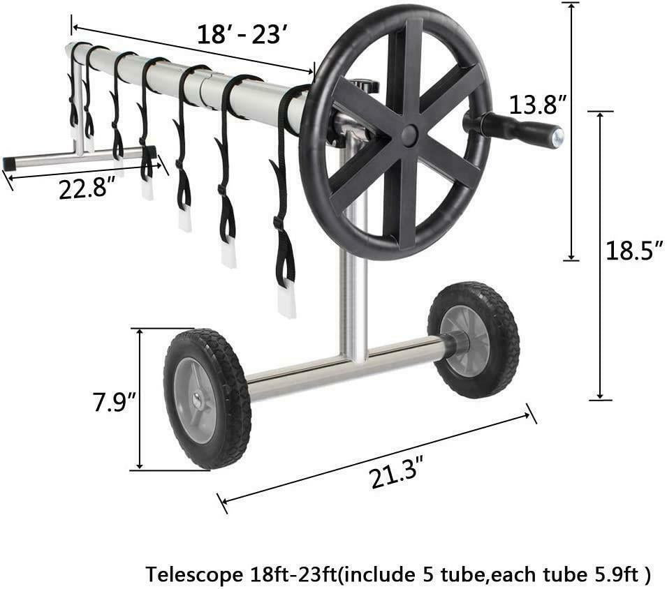 21ft pool cover reel set aluminum solar swimming inground cover blanket reel