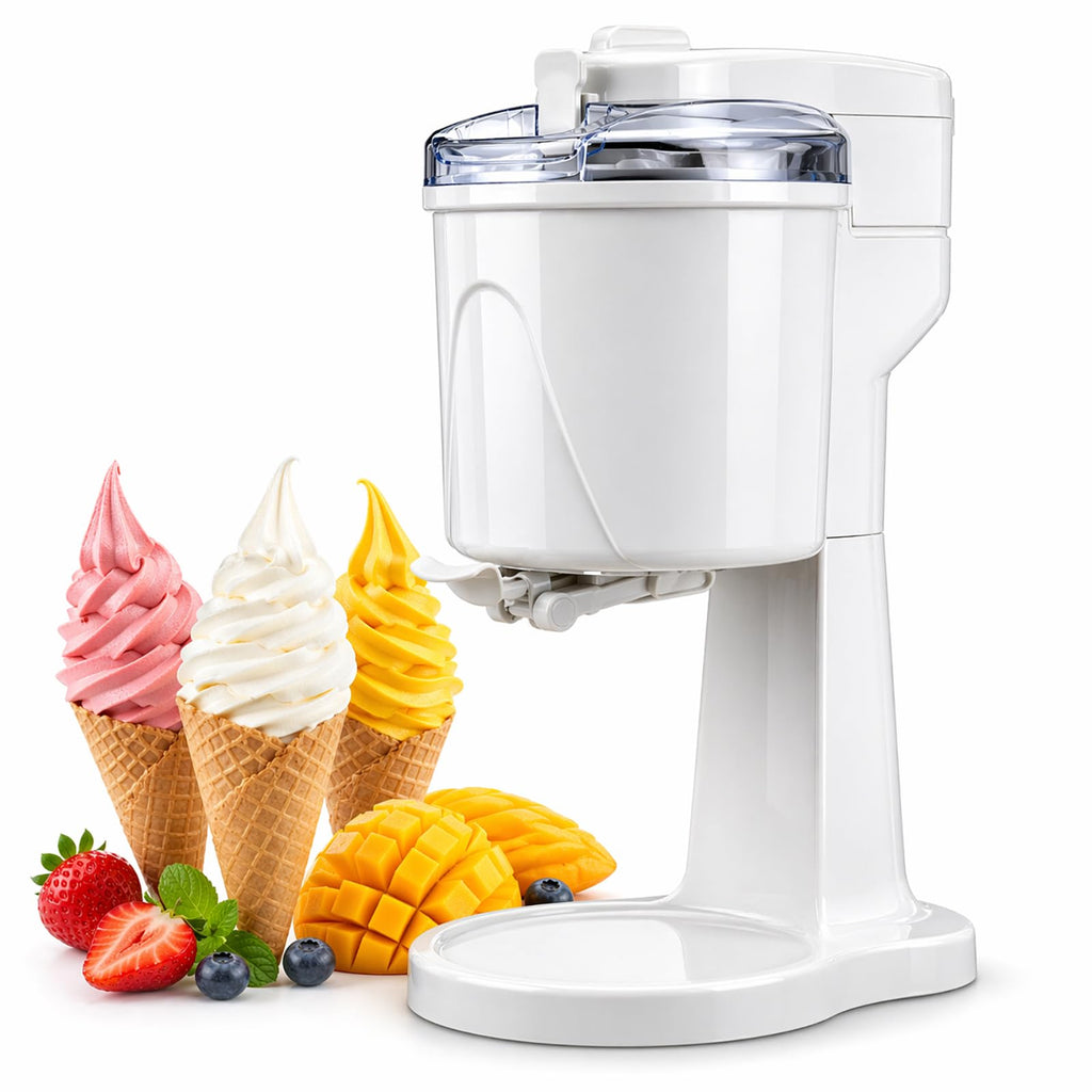 Soft Serve Ice Cream Maker for Home, 1 Quart Ice Cream Machine with Freezer Bowl, Dispensing Lever & Ingredient Chute, Frozen Yogurt, Gelato & Sorbet Maker, Countertop Dessert Machine