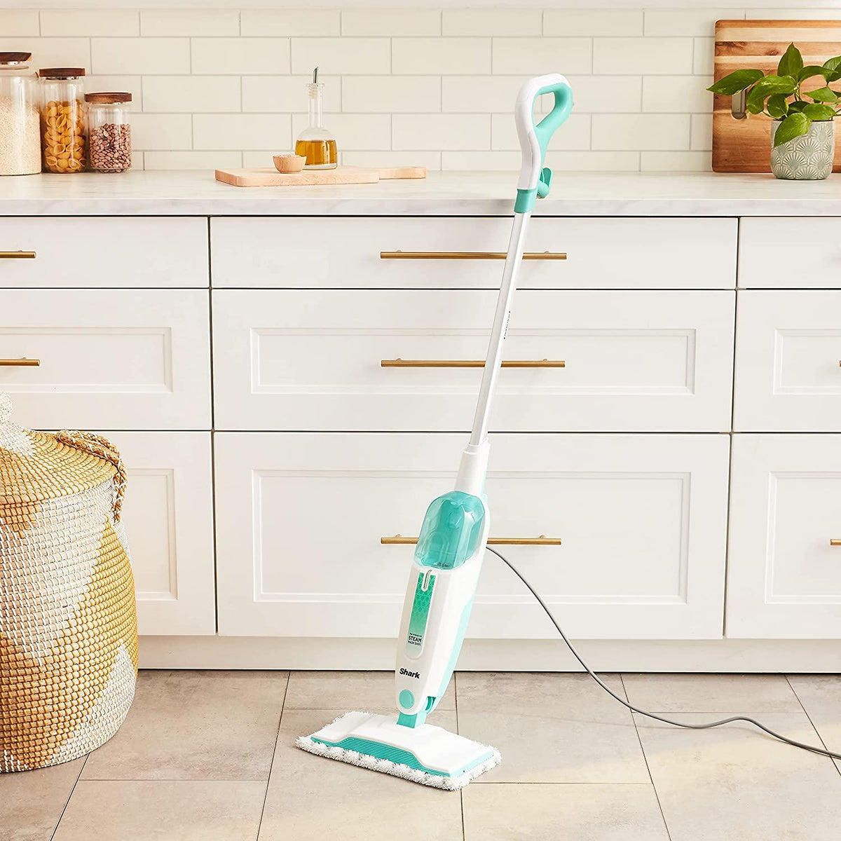 Shark S1000 Steam Mop, White/Seafoam