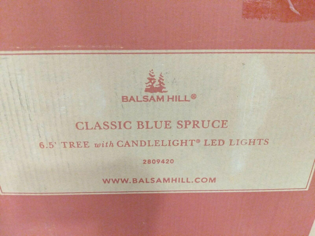 Open Box Balsam Hill Classic Blue Spruce 6.5' Tree with Candlelight LED Lights