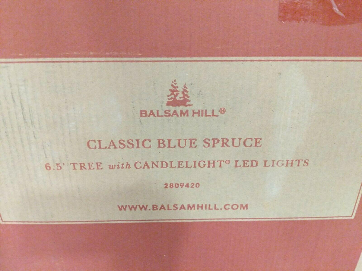 Open Box Balsam Hill Classic Blue Spruce 6.5' Tree with Candlelight LED Lights