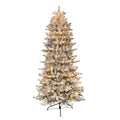 7.5Ft Pre-Lit Flocked Slim Fraser Fir Artificial Christmas Tree 500 Clear
