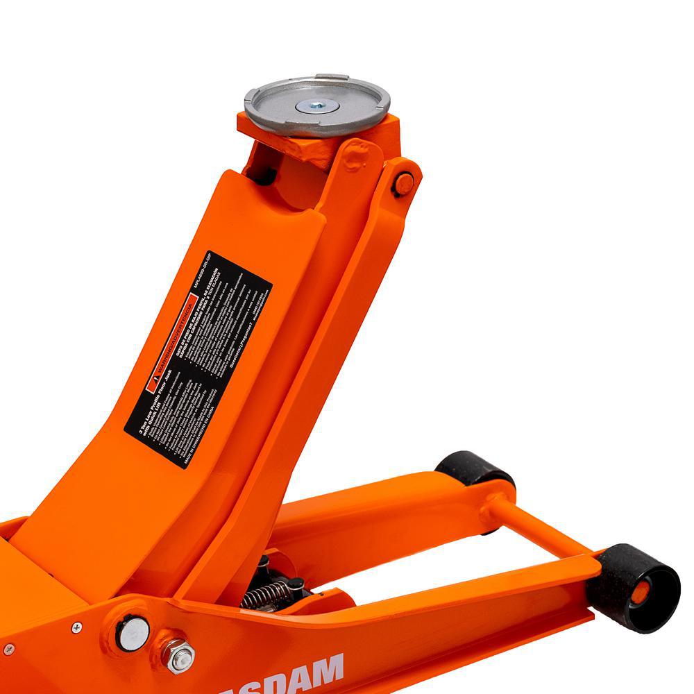 3-Ton Low Profile Floor Jack with Speedy Lift-Orange