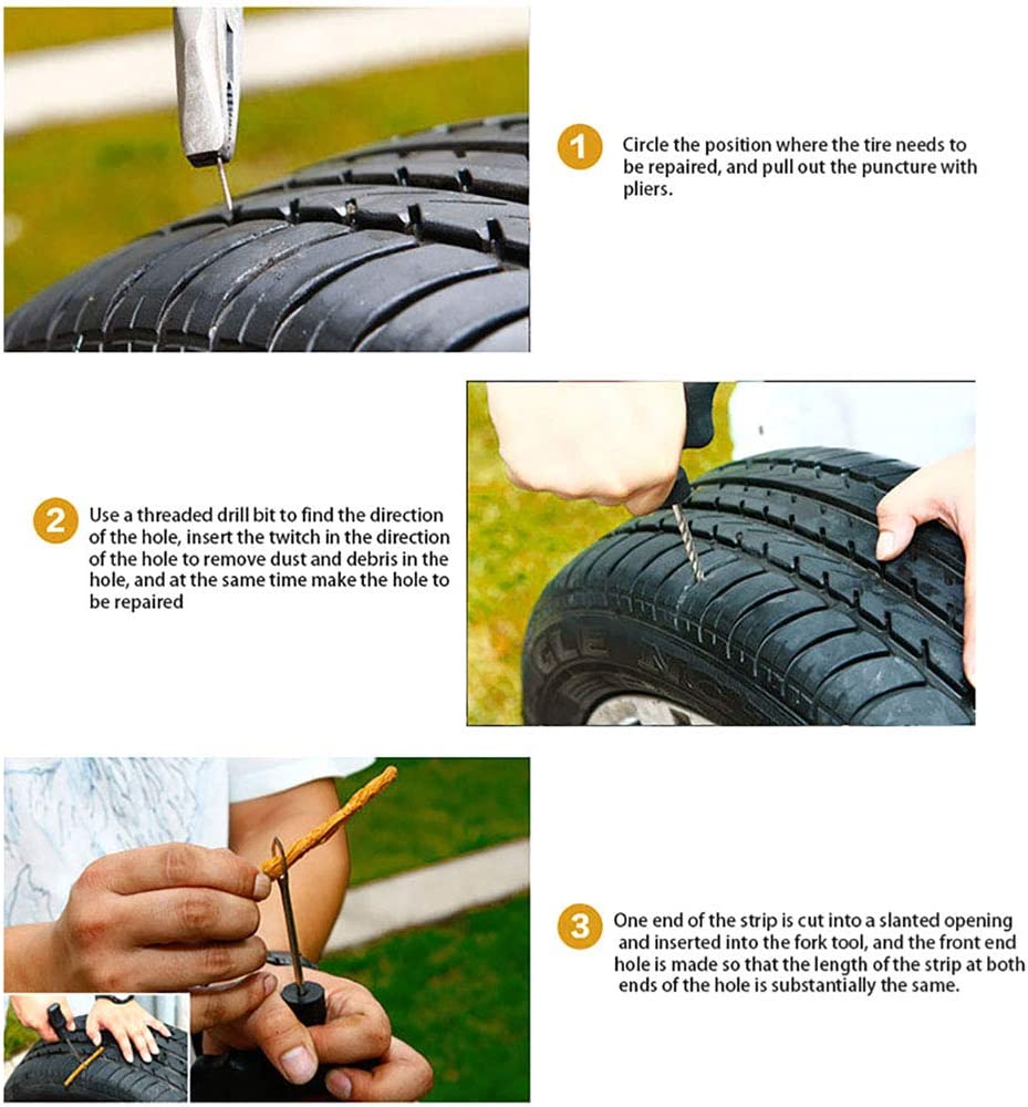 Car Bicycle Tire Repair Tool Set Vacuum Tire Electric Vehicle Emergency Tire Repair Rubber Strip Tool Tire Repair Rubber Strip