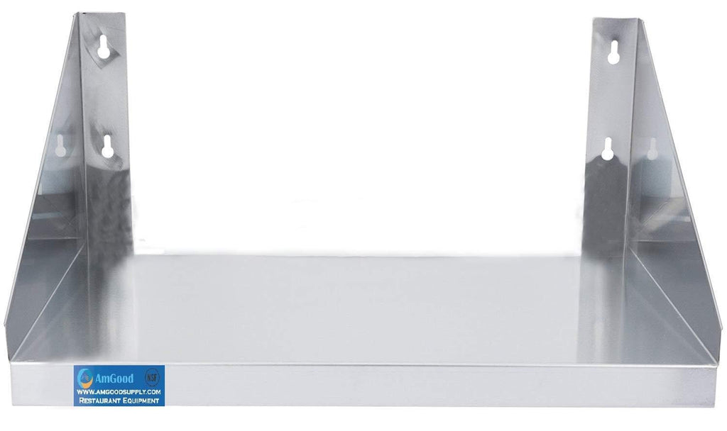 24" Length x 24" Width |  Steel Microwave Shelf | Metal Appliance Shelving | Heavy Duty | Commercial Grade | Wall Mount | NSF Certified | Silver