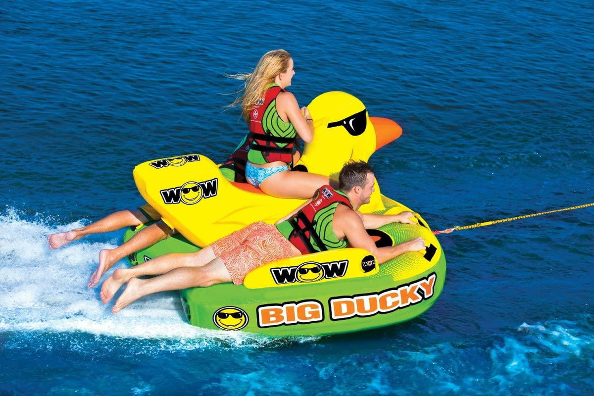 WOW World of Watersports Big Ducky 1 2 or 3 Person Inflatable Towable Deck Tube for Boating | 18-1140