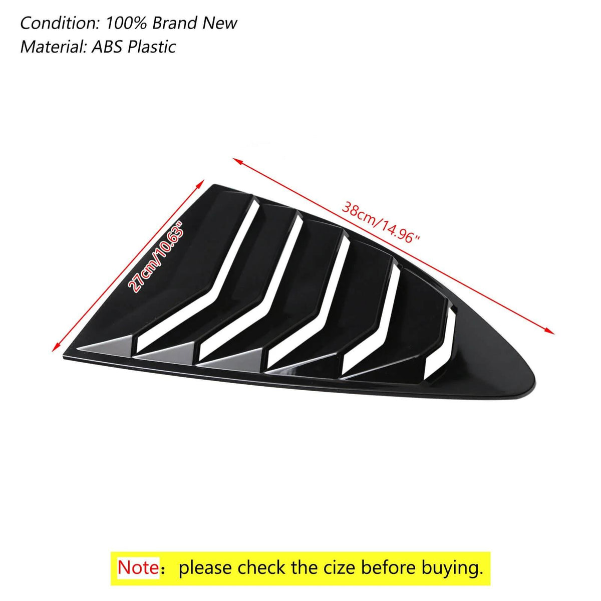 Side Window Louver GlossBlack For 2013-2023 Scion FRS BRZ Toyota 86 G Generic