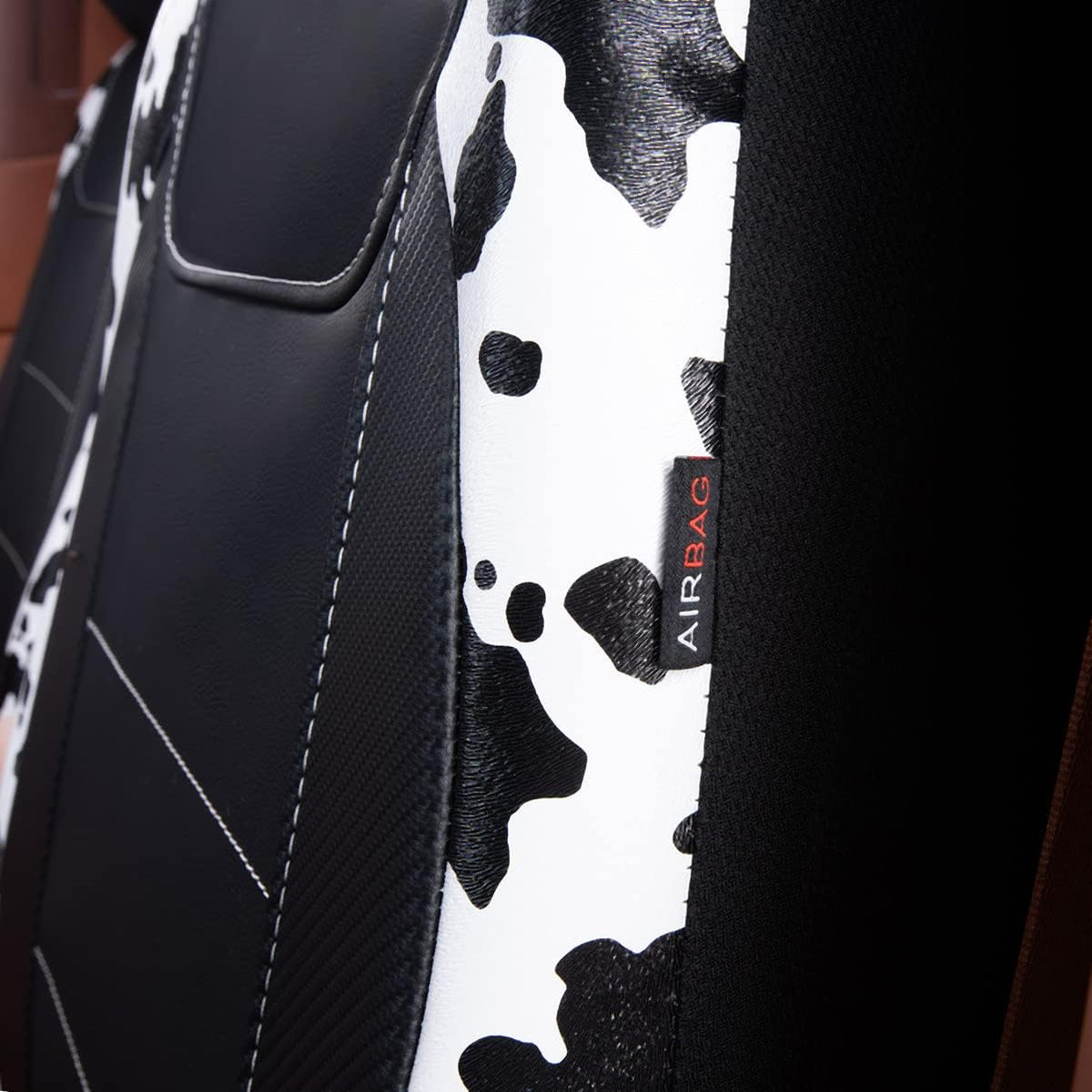 Flying Banner car seat Covers Protects Water Proof Faux Leather Carbon Fiber Fronts Cow Black