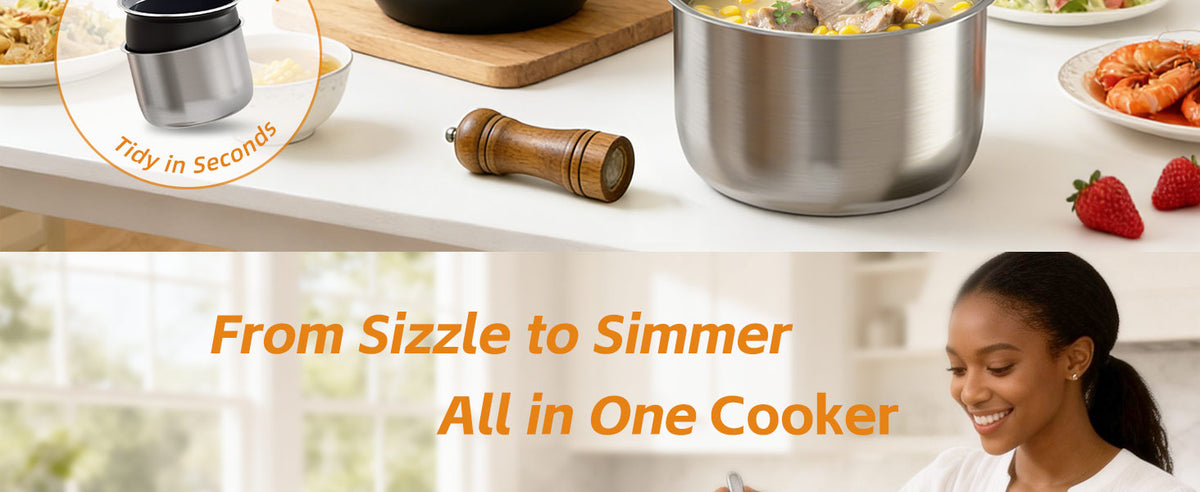 Dual-Pot Electric Pressure Cooker,12-in-1 Multi Cooker with 6QT  Steel & 5QT Ceramic Pot,Olla de Presion for Pressure,Rice,Meat Stew,Yogurt Maker