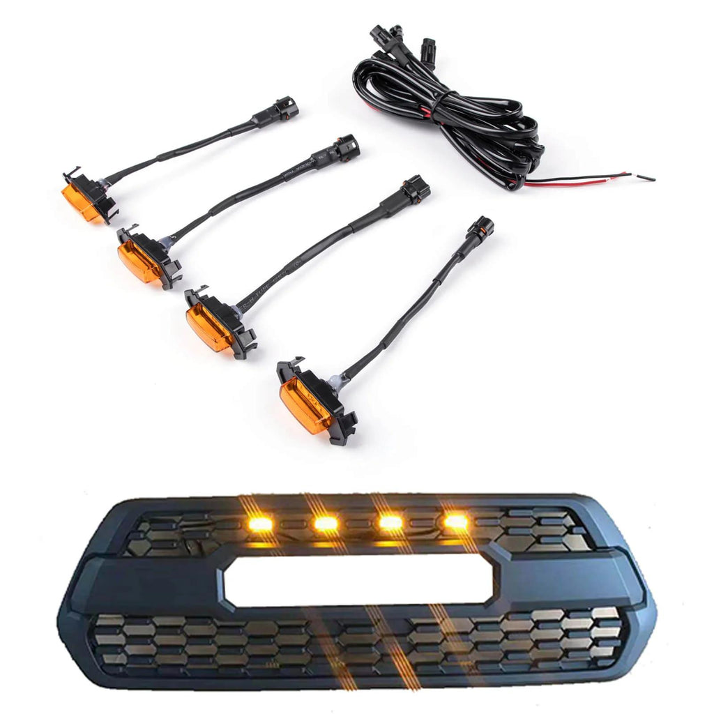 2016-2023 Toyota Tacoma PT228-35170 Front Bumper Hood Grille With LED Lights 4 PCS Generic