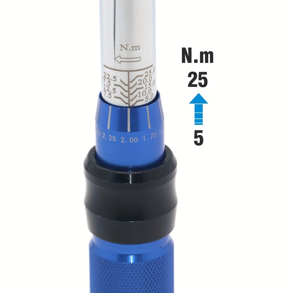 Torque Wrench 3/8'' 1/4''Square Drive Head Adjustable Torque Spanner 5-25N.m Hand Tools For Car Repair And Bike Repairing Square Drive Torque Key