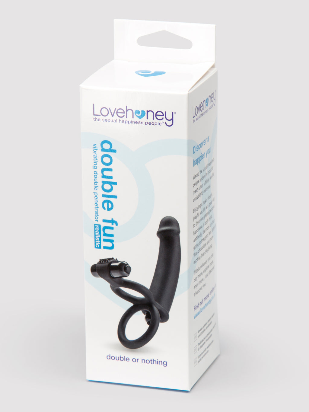 Lovehoney Double Fun Vibrating Double Penetration Strap-On, Black | Black