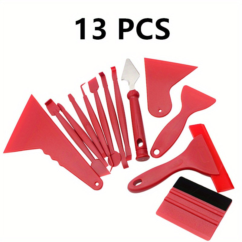 13pcs Car Vinyl Film Wrapping Tools Car Sticker Film Scraper Kit Auto Felt Squeegee Scraper Set Knife Decal Plaste Accessories