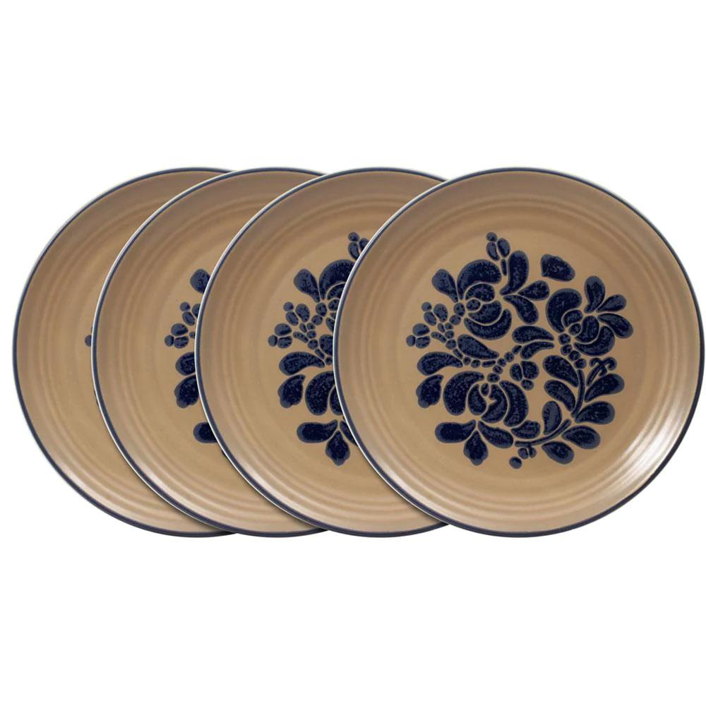 Folk ArtSet of 4 Dinner Plates