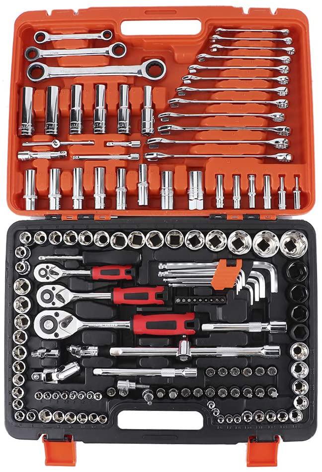 Ratchet Socket Set,150Pcs Ratchet Socket Set Vehicle Maintenance Repair Toolbox Combination Wrench Hand Tool