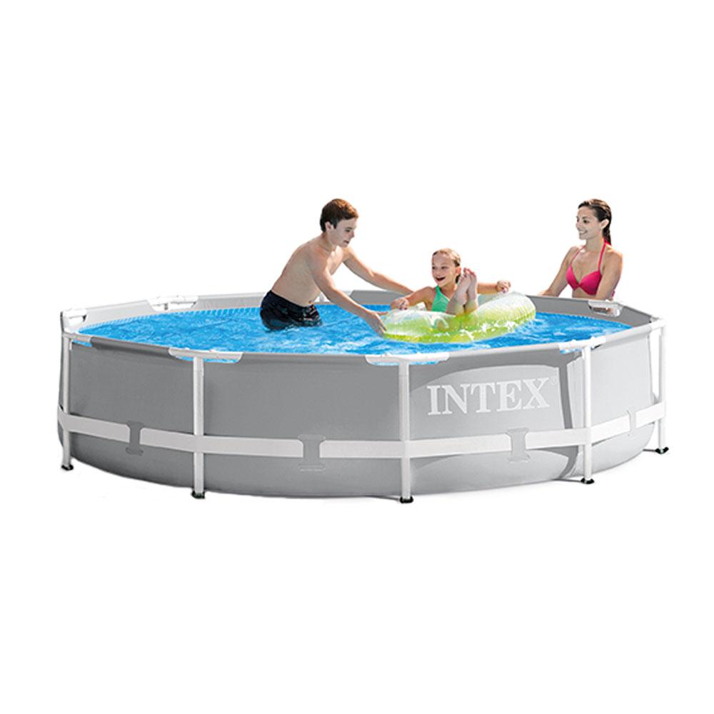 26701EH 10ft x 30in Prism Metal Frame Above Ground Swimming Pool with Filter Pump and Cleaning Maintenance Kit with