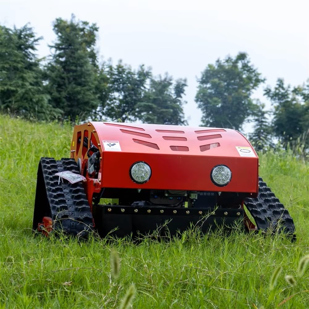 Remote Control Lawn Mower, 9HP Gas Powered 45° Slope-Capable Tracked Mower, All-Terrain Hillside Mowing Machine for Professional Landscaping
