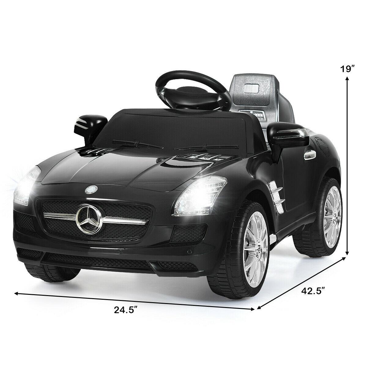 Gymax Kids Ride on Car Mercedes-Benz SLS w/ R/C Parental Remote Control MP3 Black