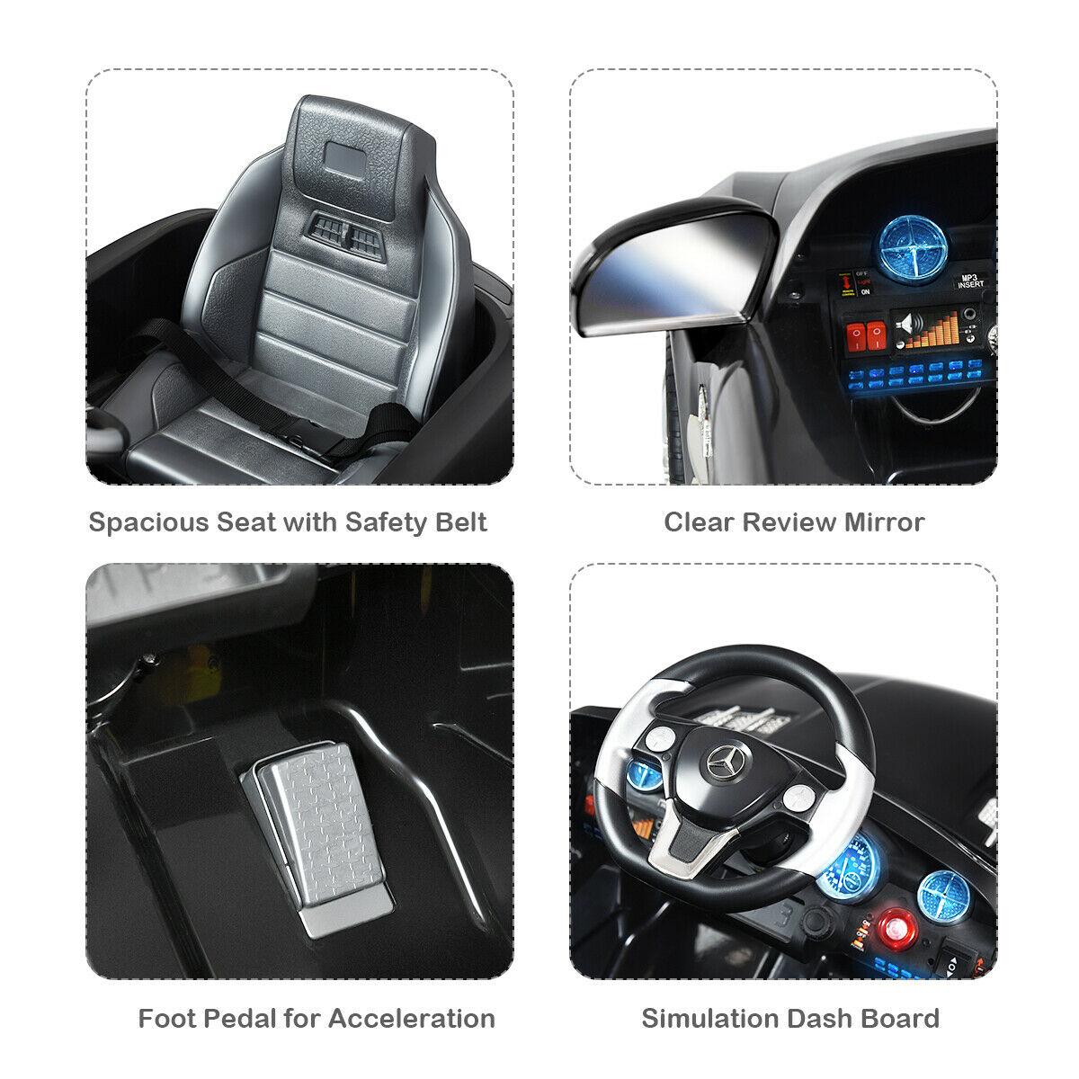 Gymax Kids Ride on Car Mercedes-Benz SLS w/ R/C Parental Remote Control MP3 Black