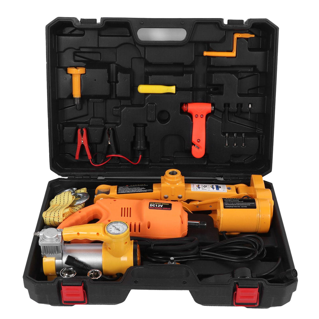 12V Electric Car Jack Tire Lifting Two闁炽儲鍙嘺y Power 3 Tons for Roadside Repair Tool