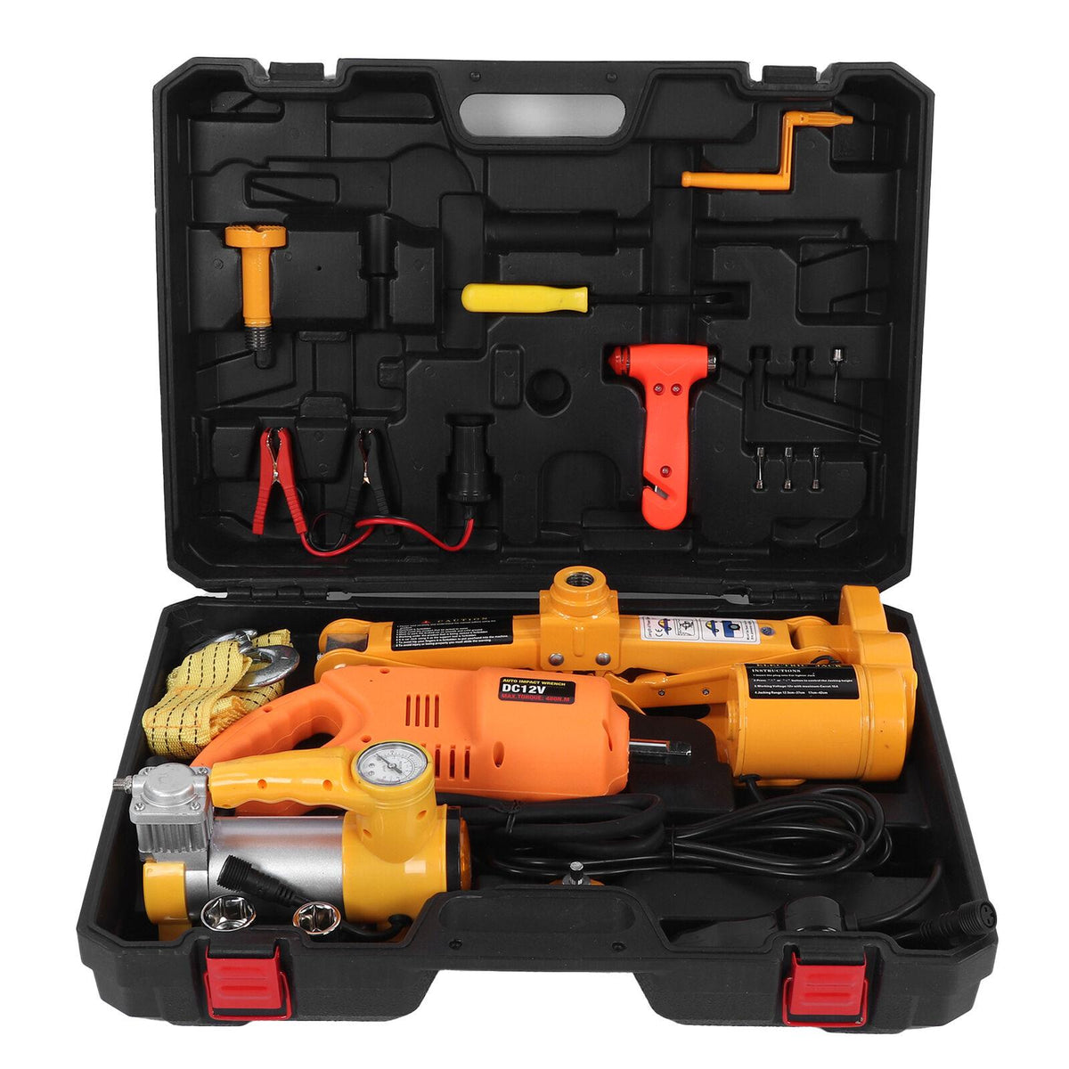 12V Electric Car Jack Tire Lifting Two闁炽儲鍙嘺y Power 3 Tons for Roadside Repair Tool