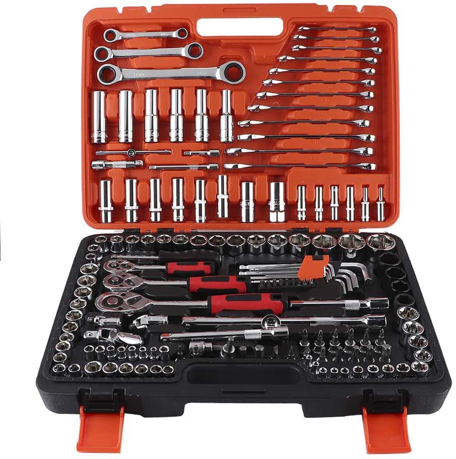 Ratchet Socket Set,150Pcs Ratchet Socket Set Vehicle Maintenance Repair Toolbox Combination Wrench Hand Tool