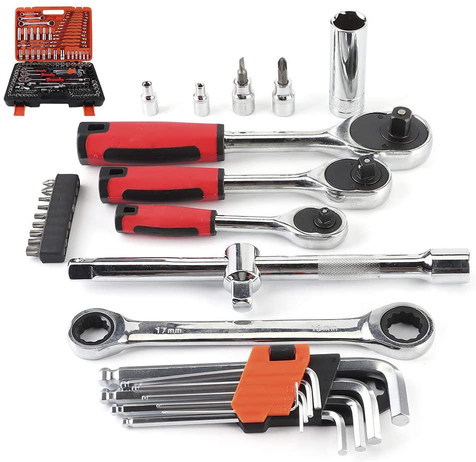 Ratchet Socket Wrench Set, 150Pcs Ratchet Socket Set Vehicle Maintenance Repair Toolbox Combination Wrench Hand Tool