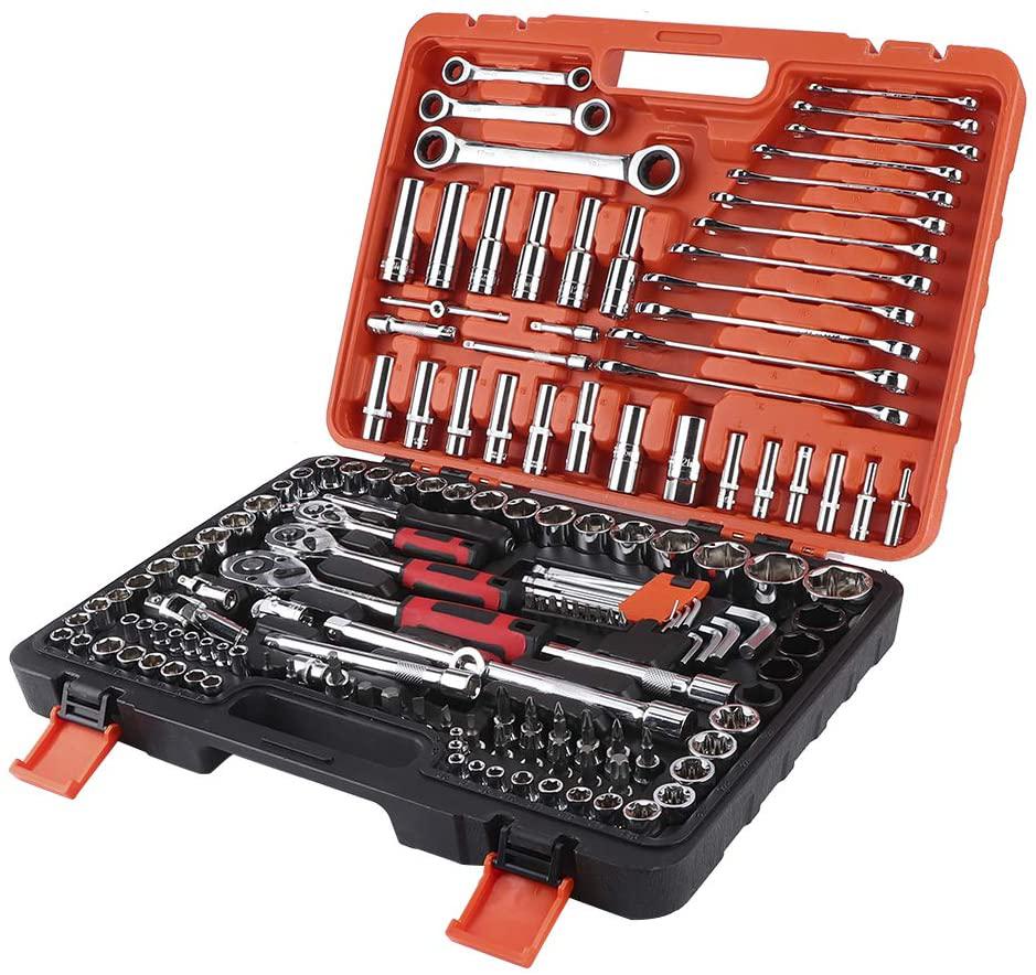Ratchet Socket Set,150Pcs Ratchet Socket Set Vehicle Maintenance Repair Toolbox Combination Wrench Hand Tool