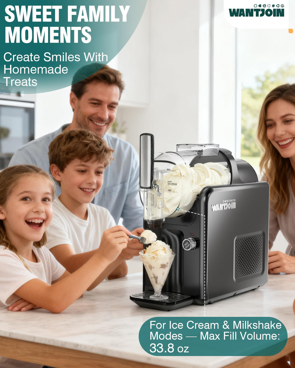 2-in-1 Slushie Machine – 72 oz Black Frozen Drink Machines with 6 Preset Modes, No Ice Needed, Quiet and Simple Knob Operation, Frozen Drink Maker for Ice Cream, Margarita & Slushy