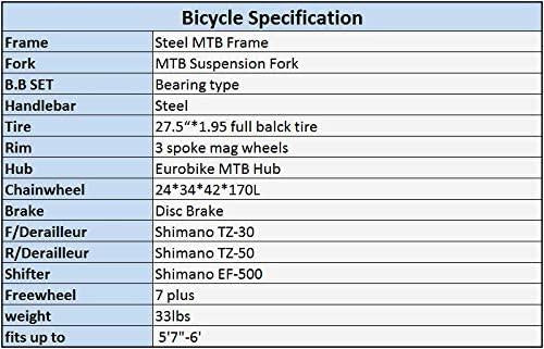 EUROBIKE OBK E7 Full Suspension Mountain Bike 21 Speed Bicycle 27.5” Mens Bikes Disc Brakes MTB (Yellow)